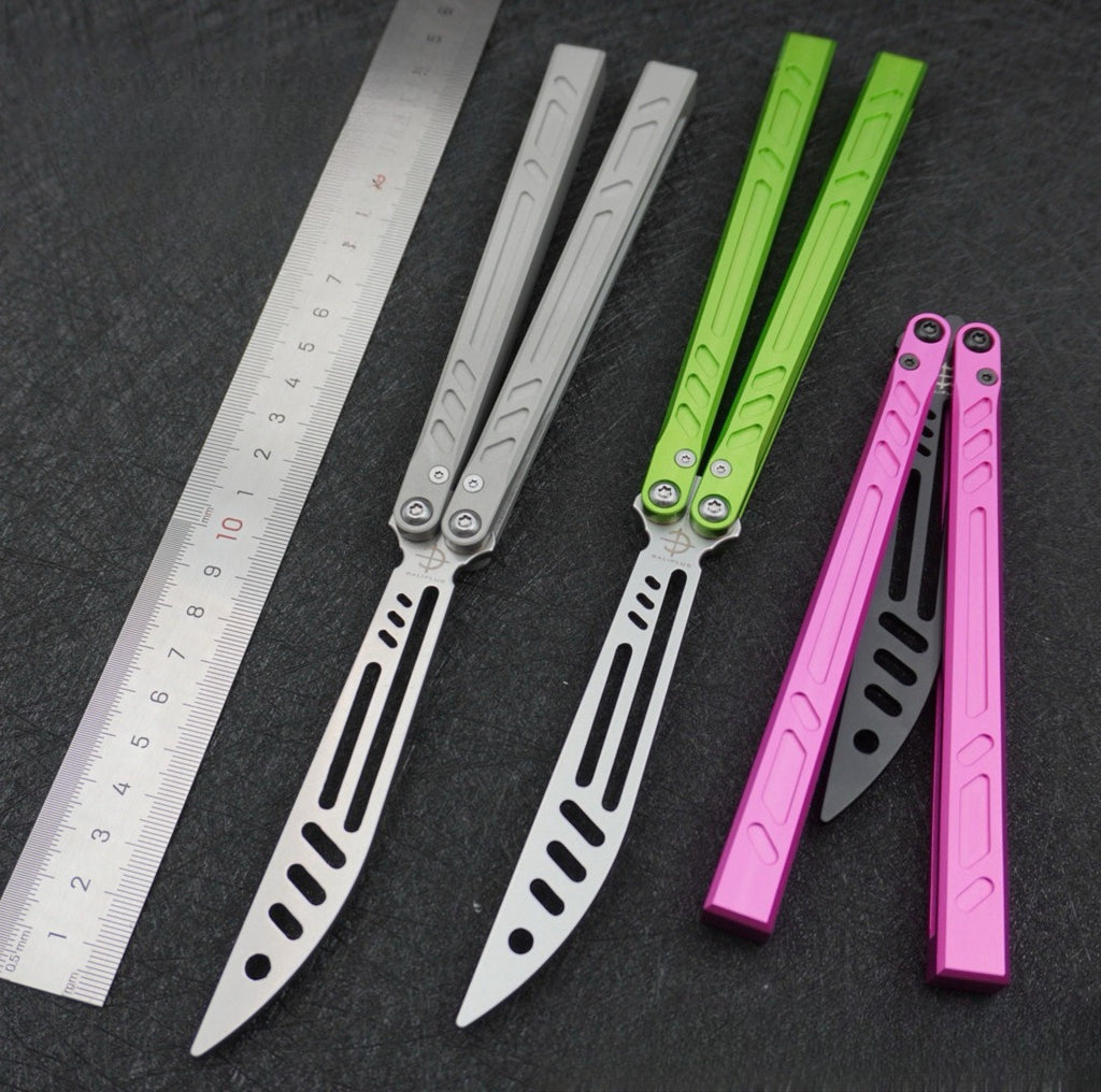 Butterfly Knife Seven Series Integrated Aluminum Handle Butterfly Knife Fancy Unopened Blade