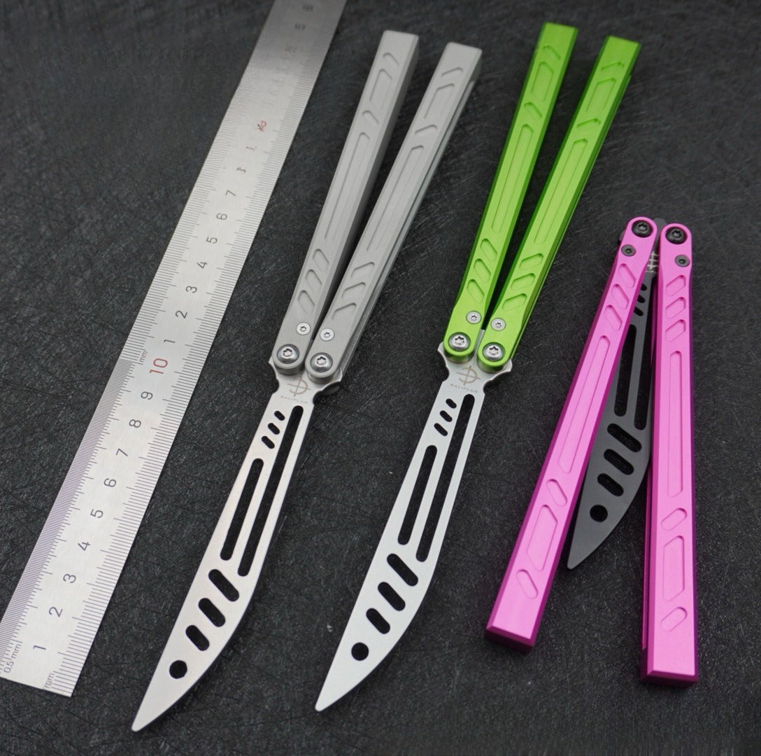 Butterfly Knife Seven Series Integrated Aluminum Handle Butterfly Knife Fancy Unopened Blade