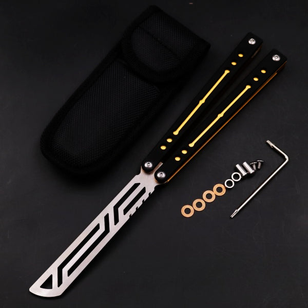 Nautilus, High-end Integrated Aluminum Handle Butterfly Knife, Shaft Sleeve Structure CNC Machining, Throwing Knife Practice Knife Without Cutting Edge
