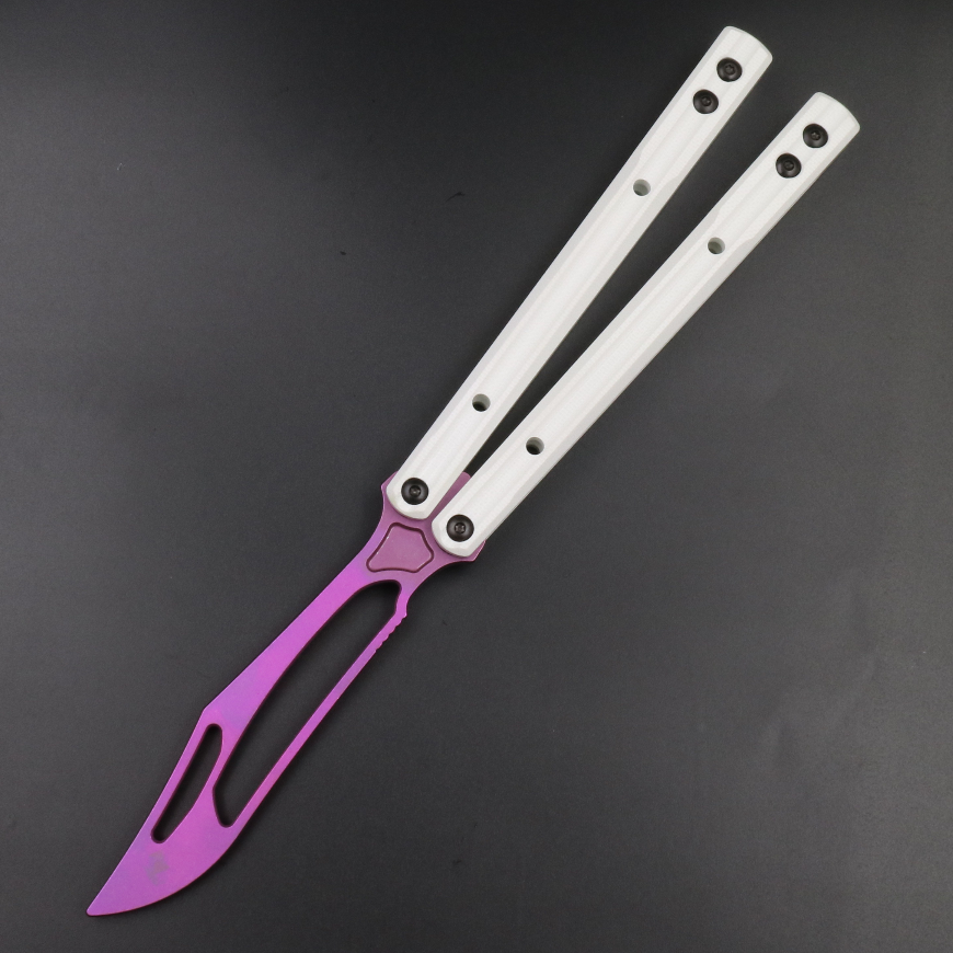 G10 Orca, Titanium Alloy Blade, Integrated G10 Handle, Double Gasket Bushing Structure, Butterfly Knife Throwing Knife Unbladed