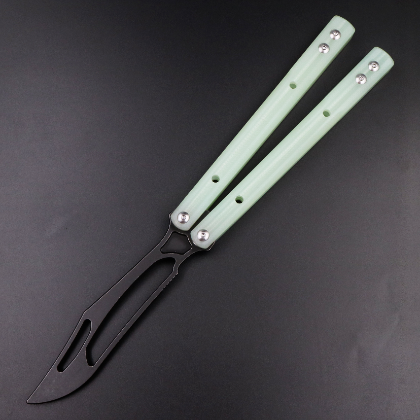 G10 Orca, Titanium Alloy Blade, Integrated G10 Handle, Double Gasket Bushing Structure, Butterfly Knife Throwing Knife Unbladed