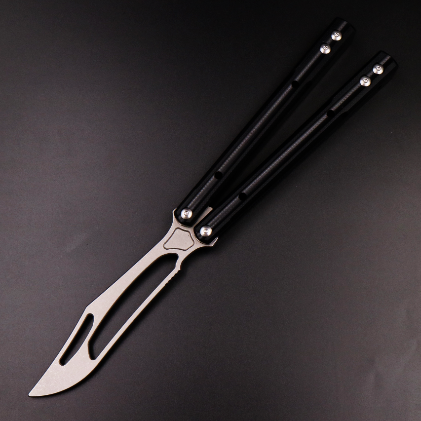 G10 Orca, Titanium Alloy Blade, Integrated G10 Handle, Double Gasket Bushing Structure, Butterfly Knife Throwing Knife Unbladed