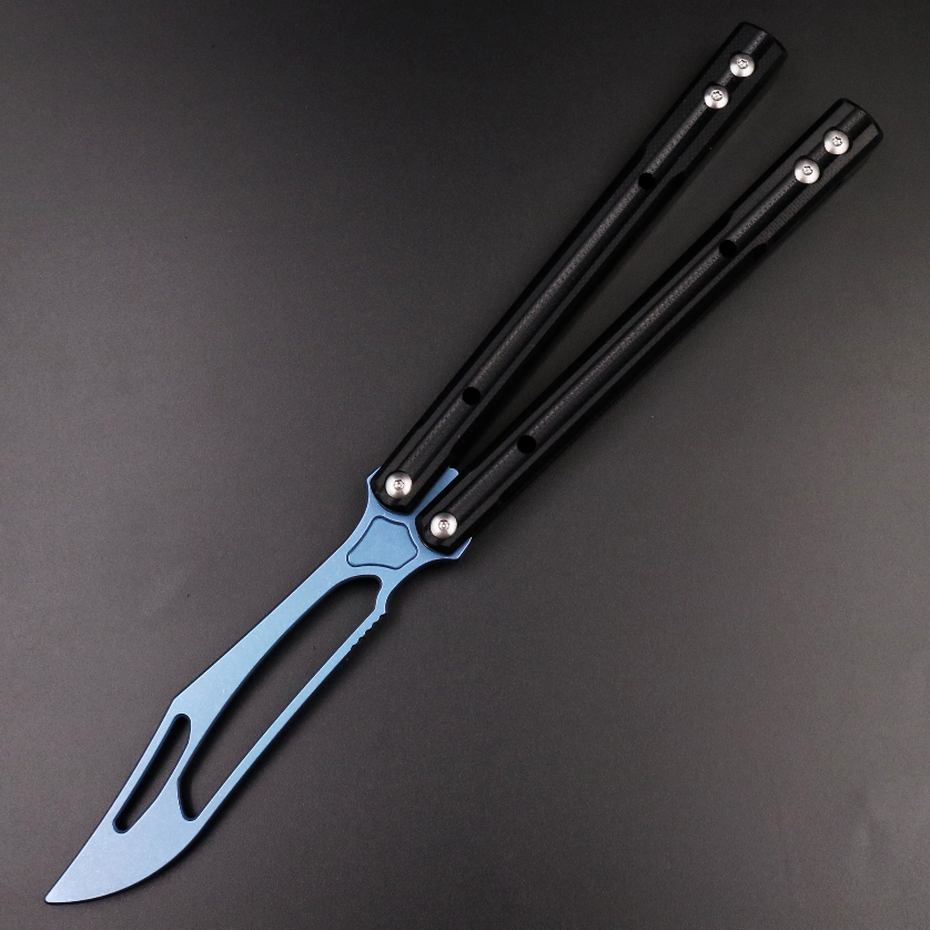 G10 Orca, Titanium Alloy Blade, Integrated G10 Handle, Double Gasket Bushing Structure, Butterfly Knife Throwing Knife Unbladed
