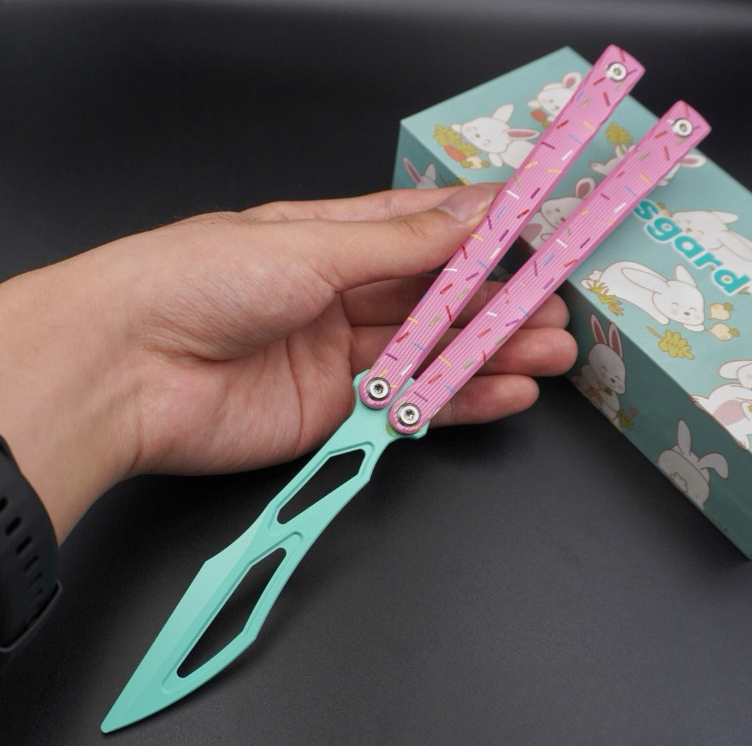 Asgard Domination Practice Edition Full Ceramic Coated Butterfly Knife, False Blade Unbladed