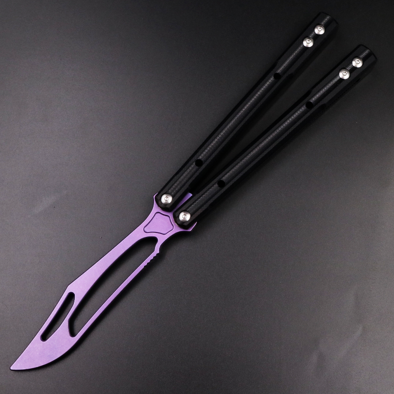 G10 Orca, Titanium Alloy Blade, Integrated G10 Handle, Double Gasket Bushing Structure, Butterfly Knife Throwing Knife Unbladed