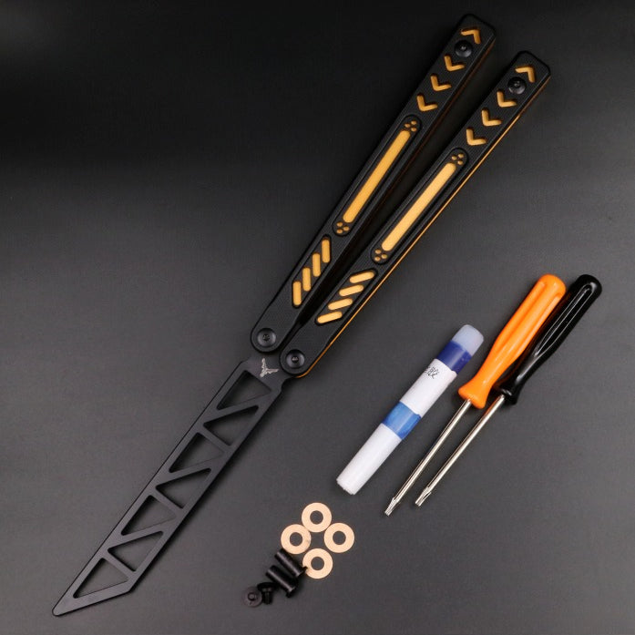 Ethereum G10 Aluminum Handle Butterfly Knife, Bushing Structure CNC Seiko, Throwing Knife Practice Knife Without Cutting Edge