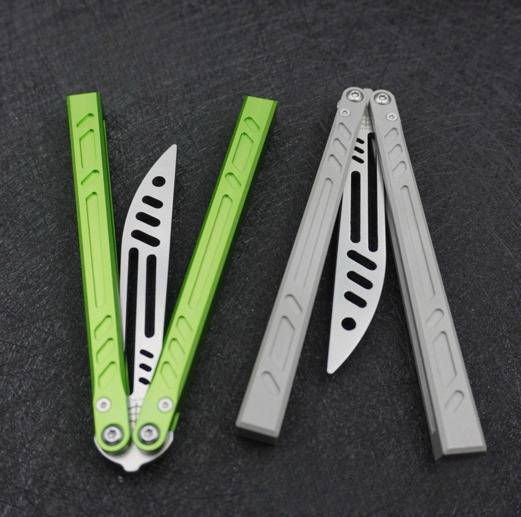 Butterfly Knife Seven Series Integrated Aluminum Handle Butterfly Knife Fancy Unopened Blade