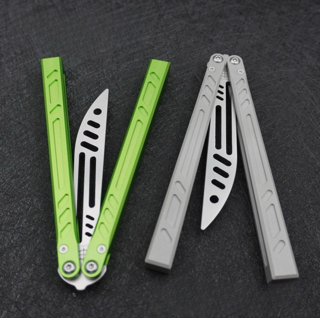 Butterfly Knife Seven Series Integrated Aluminum Handle Butterfly Knife Fancy Unopened Blade