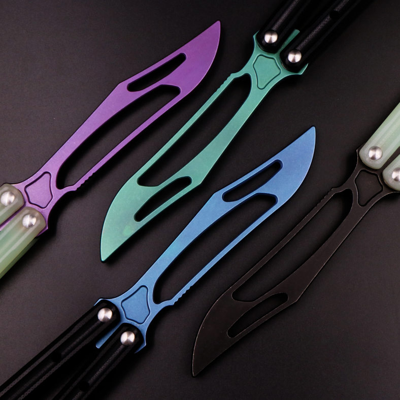 G10 Orca, Titanium Alloy Blade, Integrated G10 Handle, Double Gasket Bushing Structure, Butterfly Knife Throwing Knife Unbladed
