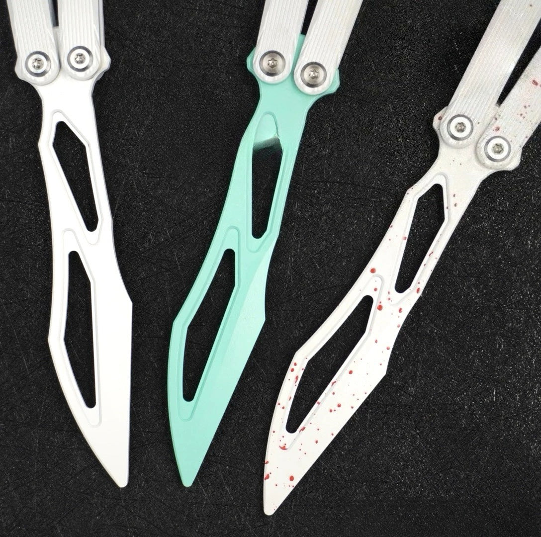 Asgard Domination Practice Edition Full Ceramic Coated Butterfly Knife, False Blade Unbladed