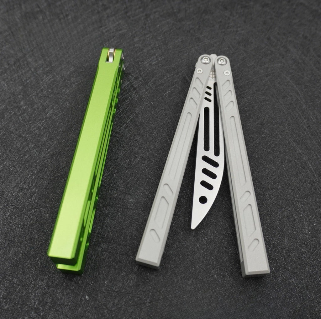 Butterfly Knife Seven Series Integrated Aluminum Handle Butterfly Knife Fancy Unopened Blade