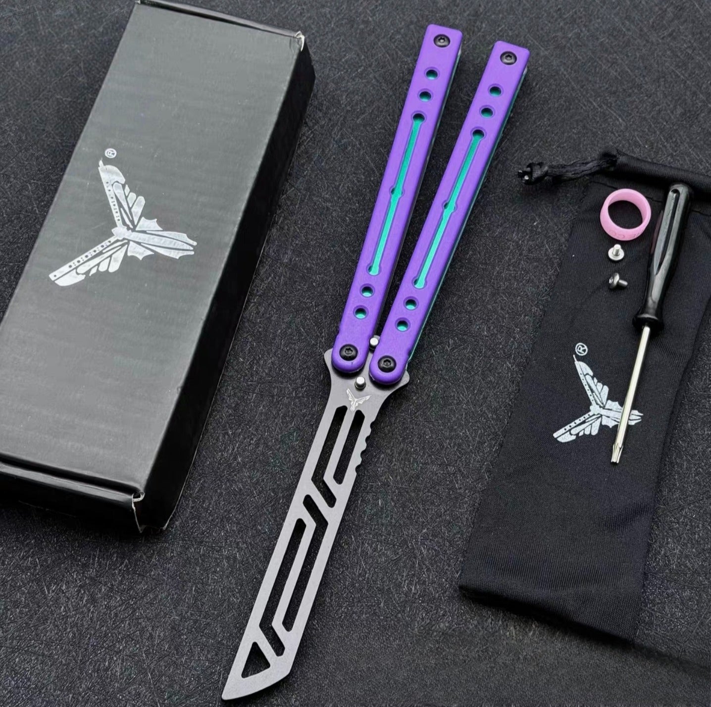 Steel Nautilus, Luminous Counterweight, Bushing Screw, Unbladed Practice Knife