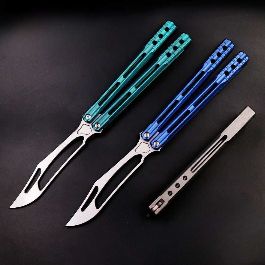 War Whale TC4 Titanium Alloy Integrated Handle, High-end Shaft Sleeve, Oil Storage Positioning Shaft, Butterfly Knife Throwing Knife Unbladed
