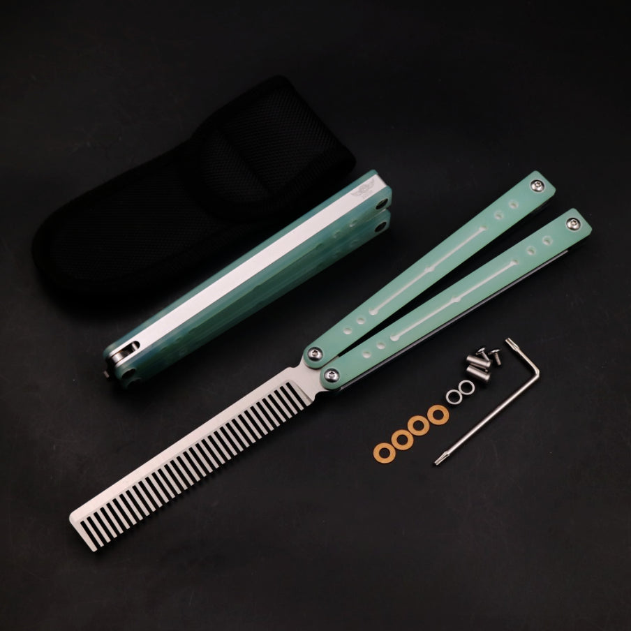 Nautilus, High-end Integrated Aluminum Handle Butterfly Knife, Shaft Sleeve Structure CNC Machining, Throwing Knife Practice Knife Without Cutting Edge