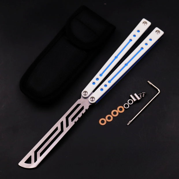 Nautilus, High-end Integrated Aluminum Handle Butterfly Knife, Shaft Sleeve Structure CNC Machining, Throwing Knife Practice Knife Without Cutting Edge