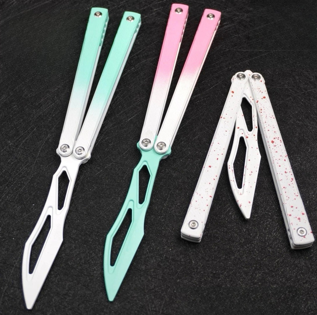 Asgard Domination Practice Edition Full Ceramic Coated Butterfly Knife, False Blade Unbladed