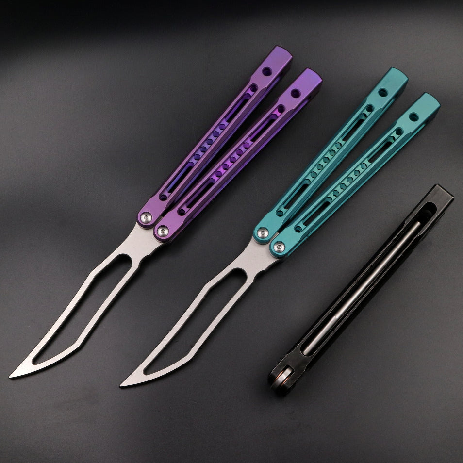 JK Emperor, Titanium Alloy Integrated Hollow Handle, High-end Shaft Sleeve, Oil Storage Positioning Shaft, Butterfly Knife Throwing