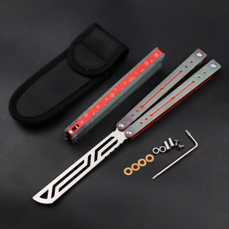 Nautilus, High-end Integrated Aluminum Handle Butterfly Knife, Shaft Sleeve Structure CNC Machining, Throwing Knife Practice Knife Without Cutting Edge