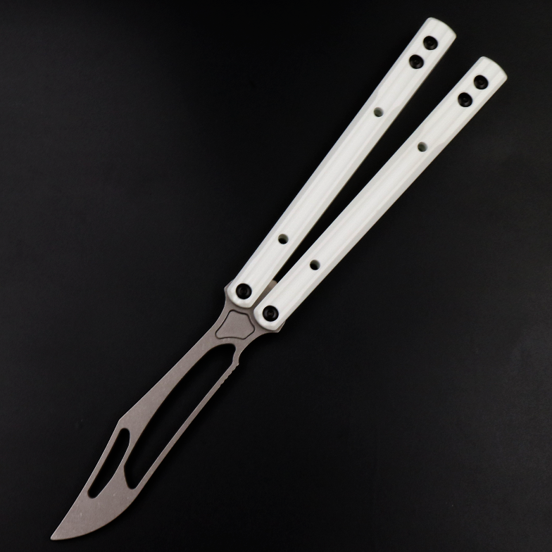 G10 Orca, Titanium Alloy Blade, Integrated G10 Handle, Double Gasket Bushing Structure, Butterfly Knife Throwing Knife Unbladed