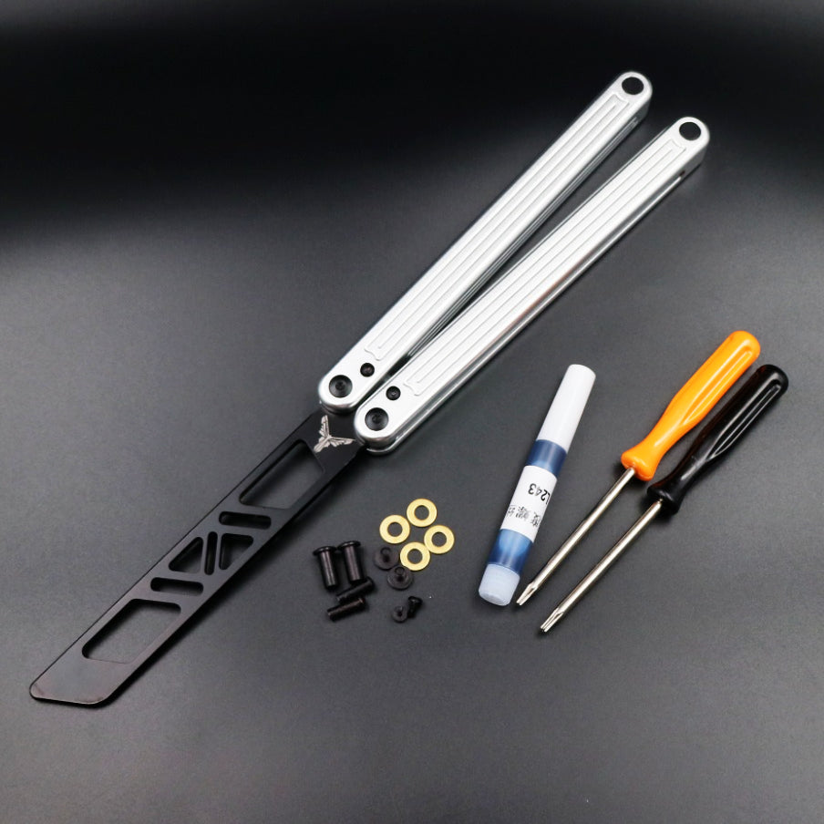 Arctic Circle, High-end Integrated Aluminum Handle Butterfly Knife CNC Seiko, Shaft Sleeve Structure, Throwing Knife Practice Knife Without Cutting Edge