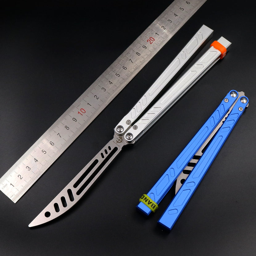 Wujiang BareBones Integrated 6 Series Aluminum Shank, Shaft Sleeve Structure, Butterfly Knife Swing Knife Practice Knife Does Not Cut Edge