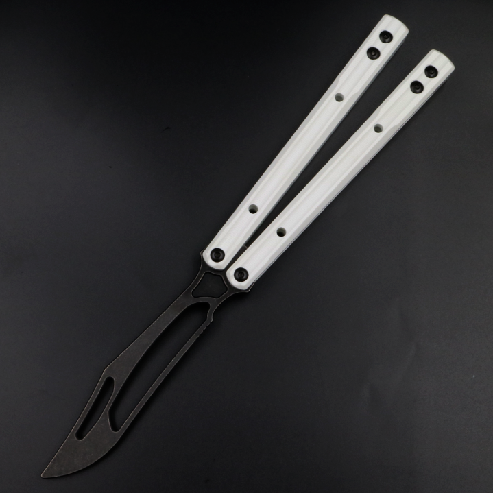 G10 Orca, Titanium Alloy Blade, Integrated G10 Handle, Double Gasket Bushing Structure, Butterfly Knife Throwing Knife Unbladed