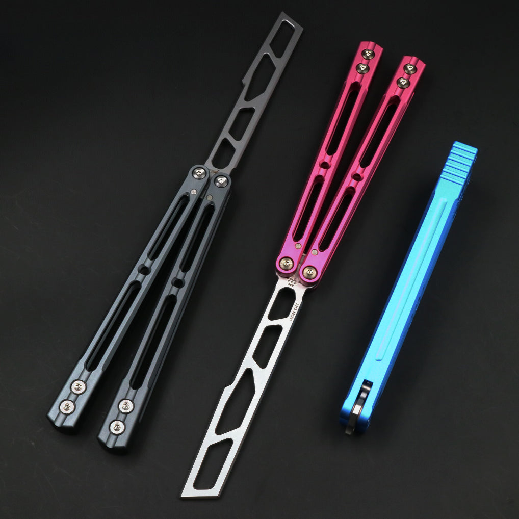 8802v1 Seven Series Aluminum, Unbladed Butterfly Knife, Fancy Beginner Entry, Entertainment Safe Decompression