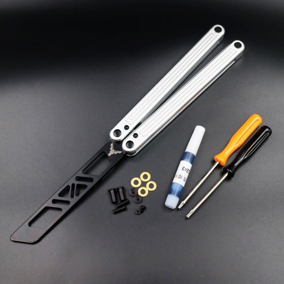 Arctic Circle, High-end Integrated Aluminum Handle Butterfly Knife CNC Seiko, Shaft Sleeve Structure, Throwing Knife Practice Knife Without Cutting Edge