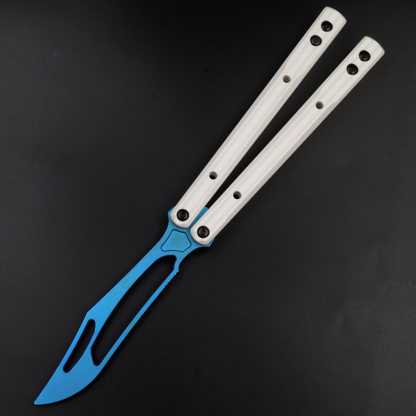 G10 Orca, Titanium Alloy Blade, Integrated G10 Handle, Double Gasket Bushing Structure, Butterfly Knife Throwing Knife Unbladed