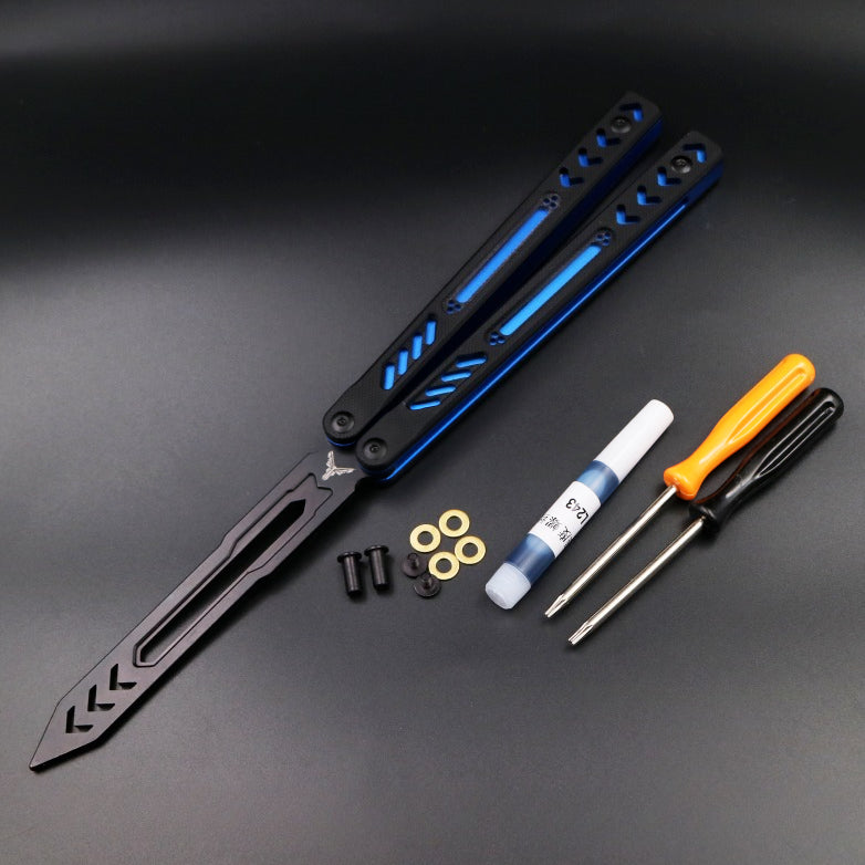 Ethereum G10 Aluminum Handle Butterfly Knife, Bushing Structure CNC Seiko, Throwing Knife Practice Knife Without Cutting Edge