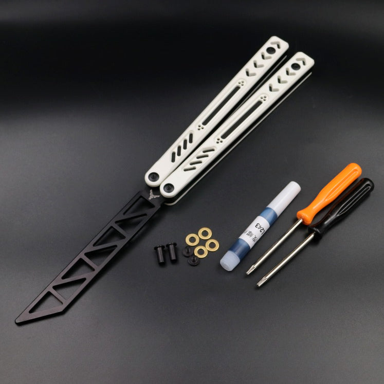 Ethereum G10 Aluminum Handle Butterfly Knife, Bushing Structure CNC Seiko, Throwing Knife Practice Knife Without Cutting Edge
