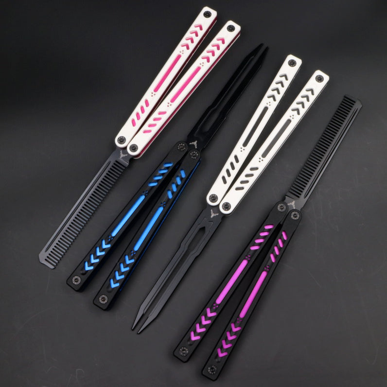 Ethereum G10 Aluminum Handle Butterfly Knife, Bushing Structure CNC Seiko, Throwing Knife Practice Knife Without Cutting Edge