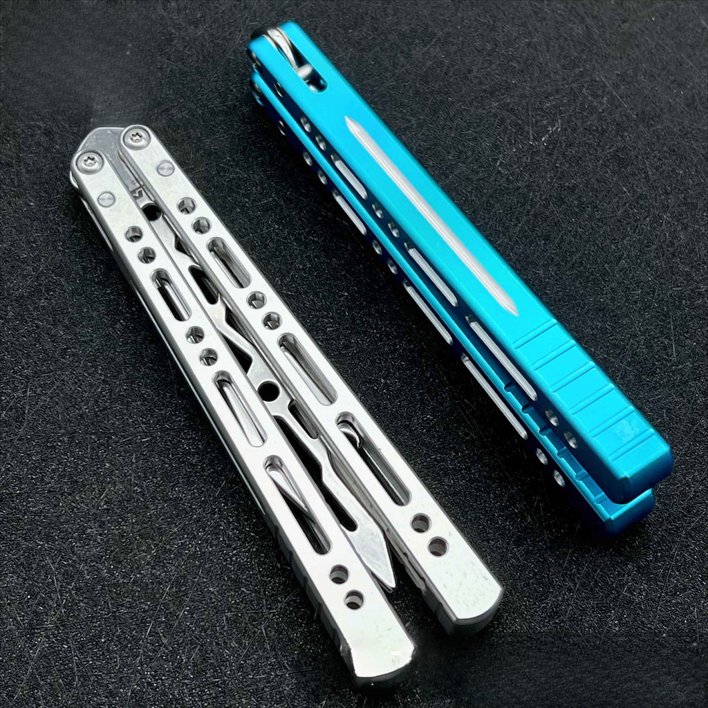 War Shark Barracuda Butterfly Knife 7 Series Aluminum Integrated Handle, Fancy Shaft Sleeve, Unbladed