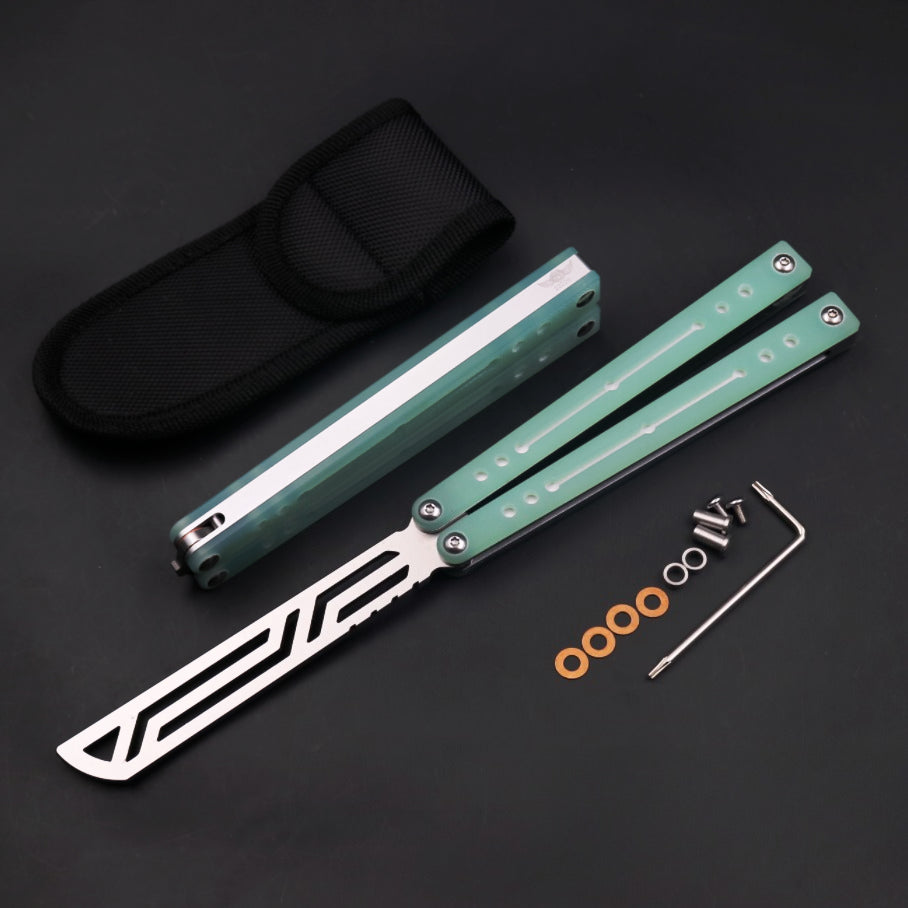 Nautilus, High-end Integrated Aluminum Handle Butterfly Knife, Shaft Sleeve Structure CNC Machining, Throwing Knife Practice Knife Without Cutting Edge