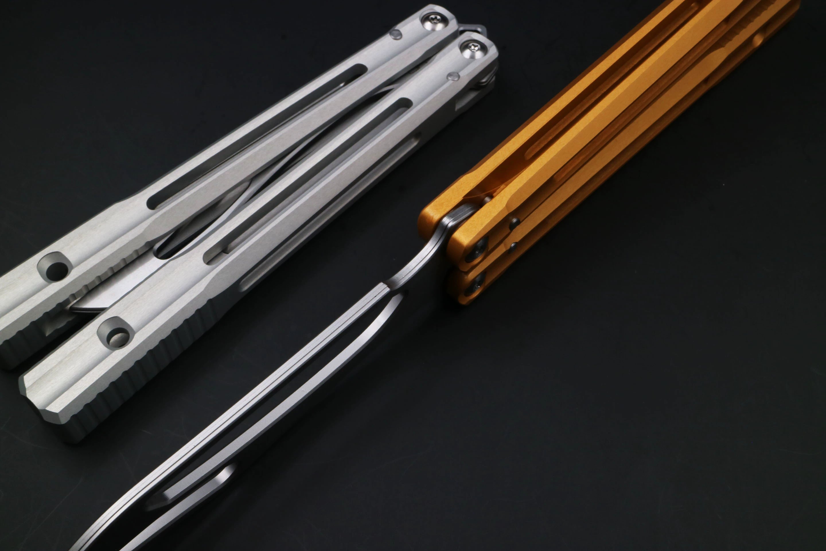 Ban Yu Aluminum Whale, Seven Series Aluminum, Unbladed Butterfly Knife, Glass Sound, Beginner Safety Decompression Finger Limit