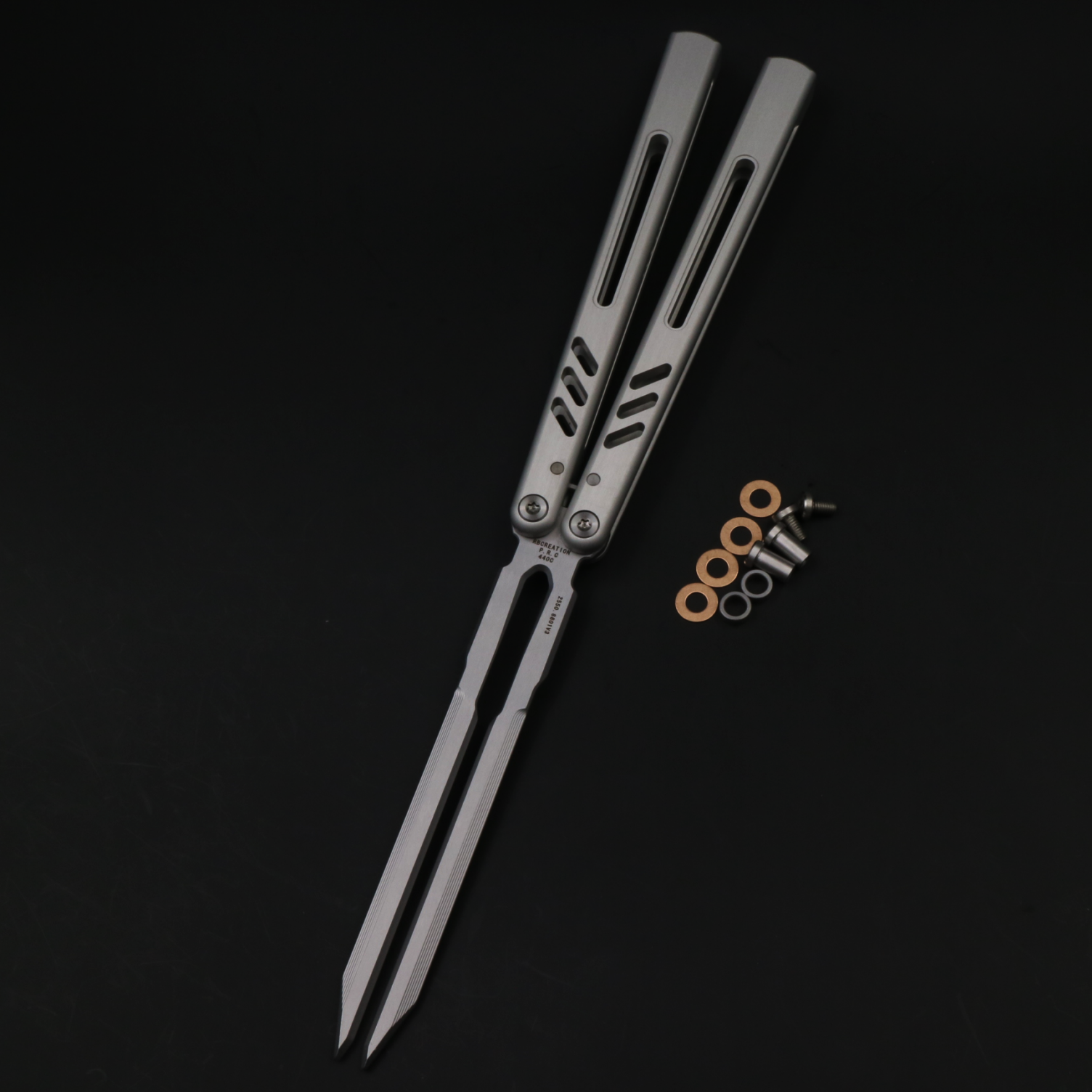 8802v1 Seven Series Aluminum, Unbladed Butterfly Knife, Fancy Beginner Entry, Entertainment Safe Decompression