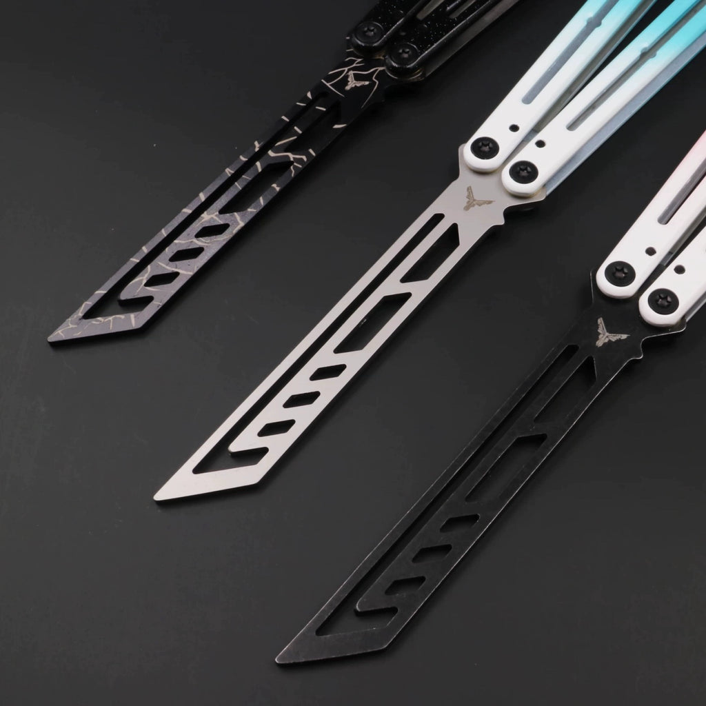 Luminous steel siren, novice butterfly knife, luminous counterweight unbladed