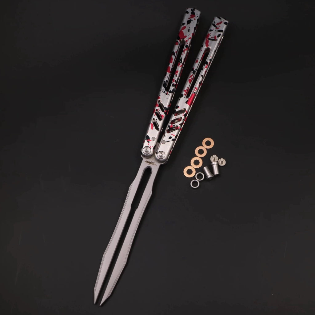 8801V3 Tuning Fork Folding Knife REP Butterfly Fancy AB Novice Practice Entry Toy Knife Unbladed