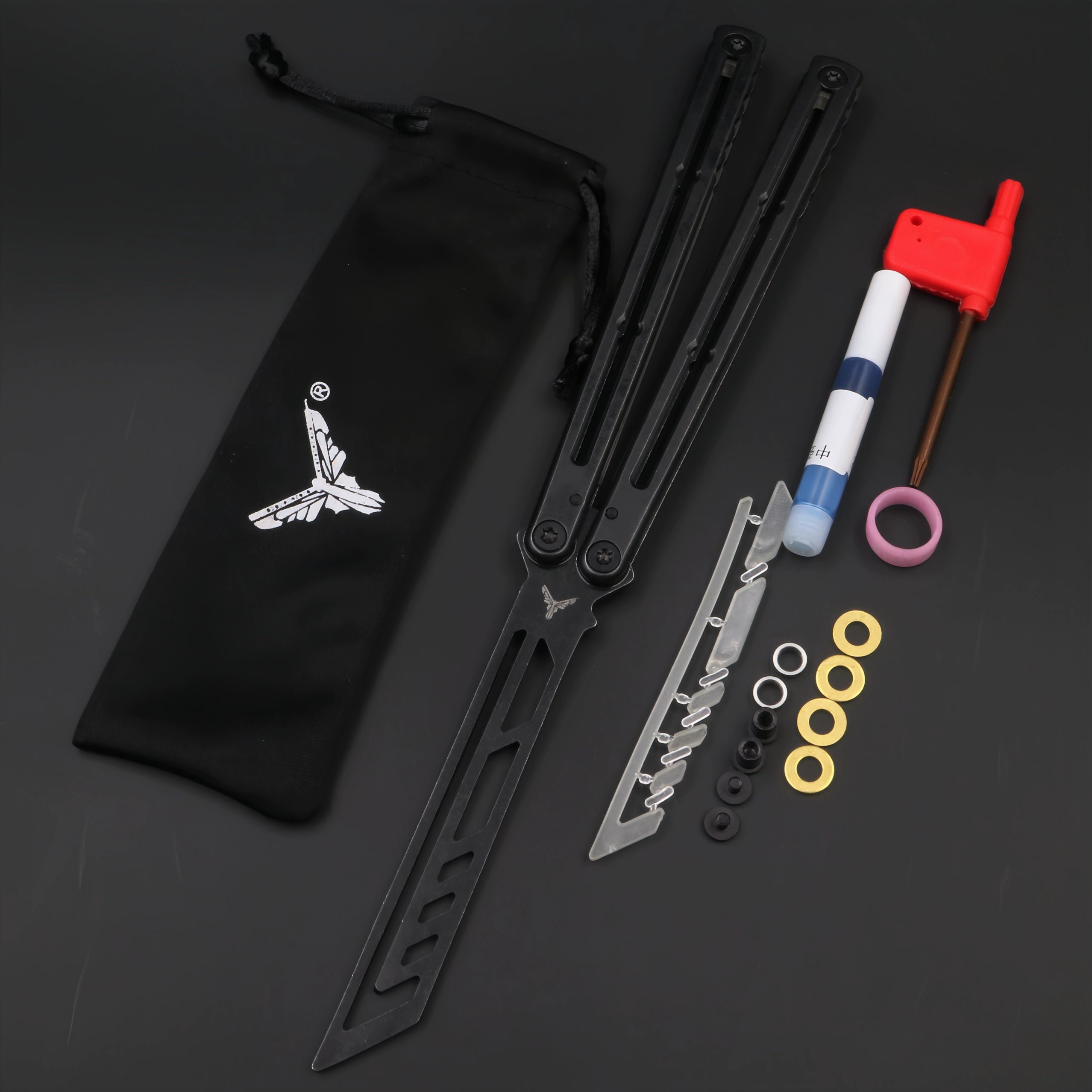 Luminous steel siren, novice butterfly knife, luminous counterweight unbladed