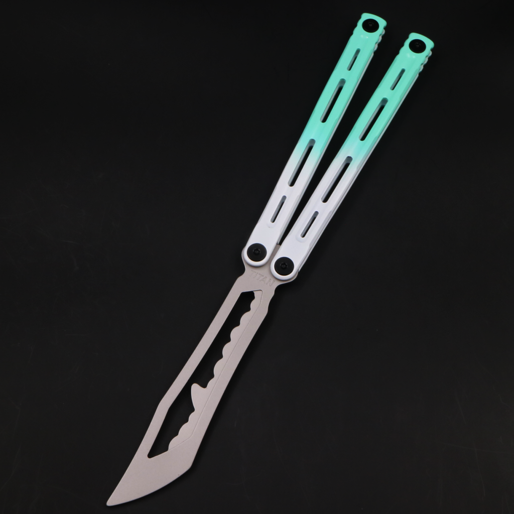 Steel Poseidon Butterfly Knife Fancy Integrated Steel Material Safe No Blade Practice Blade Performance Props