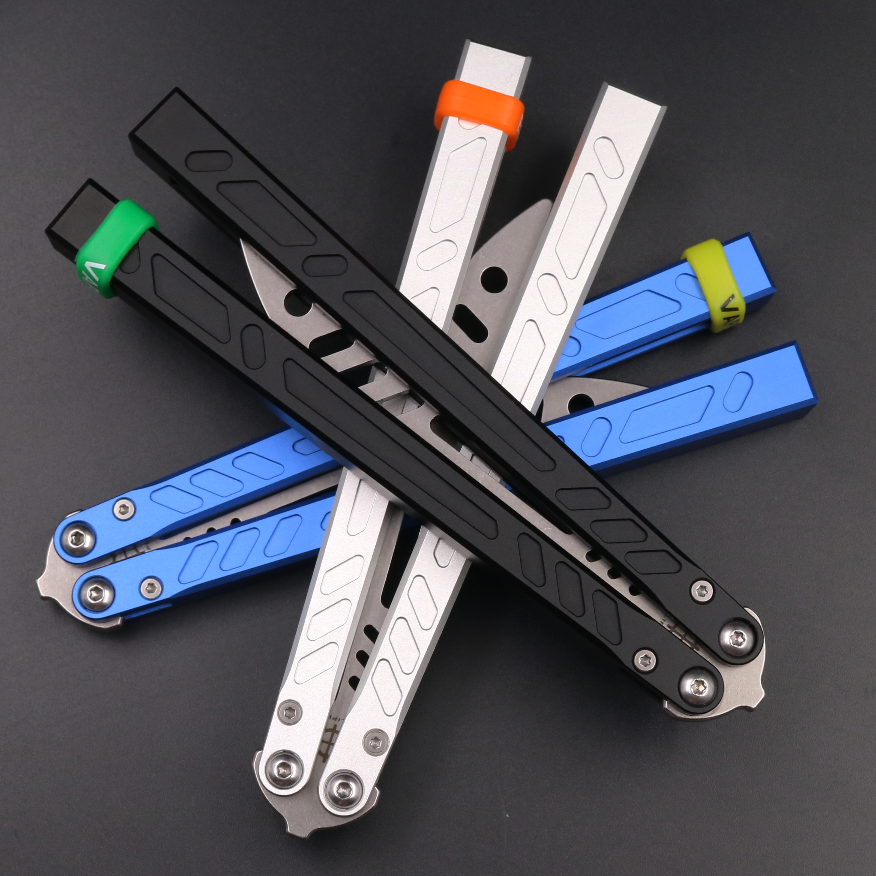 Wujiang BareBones Integrated 6 Series Aluminum Shank, Shaft Sleeve Structure, Butterfly Knife Swing Knife Practice Knife Does Not Cut Edge