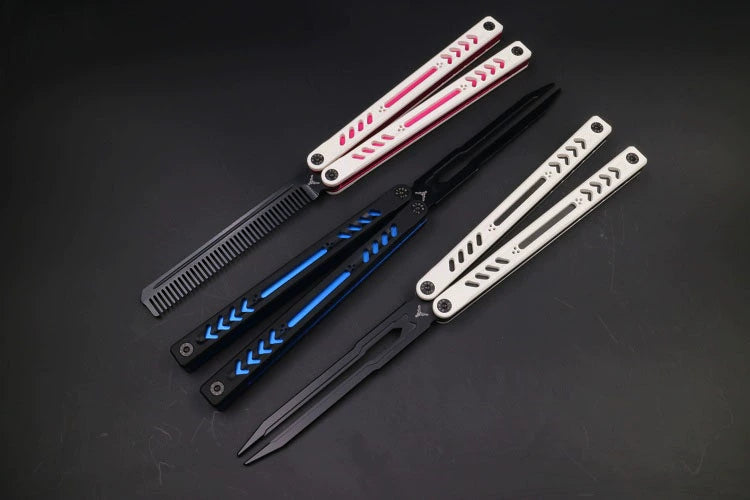 Ethereum G10 Aluminum Handle Butterfly Knife, Bushing Structure CNC Seiko, Throwing Knife Practice Knife Without Cutting Edge