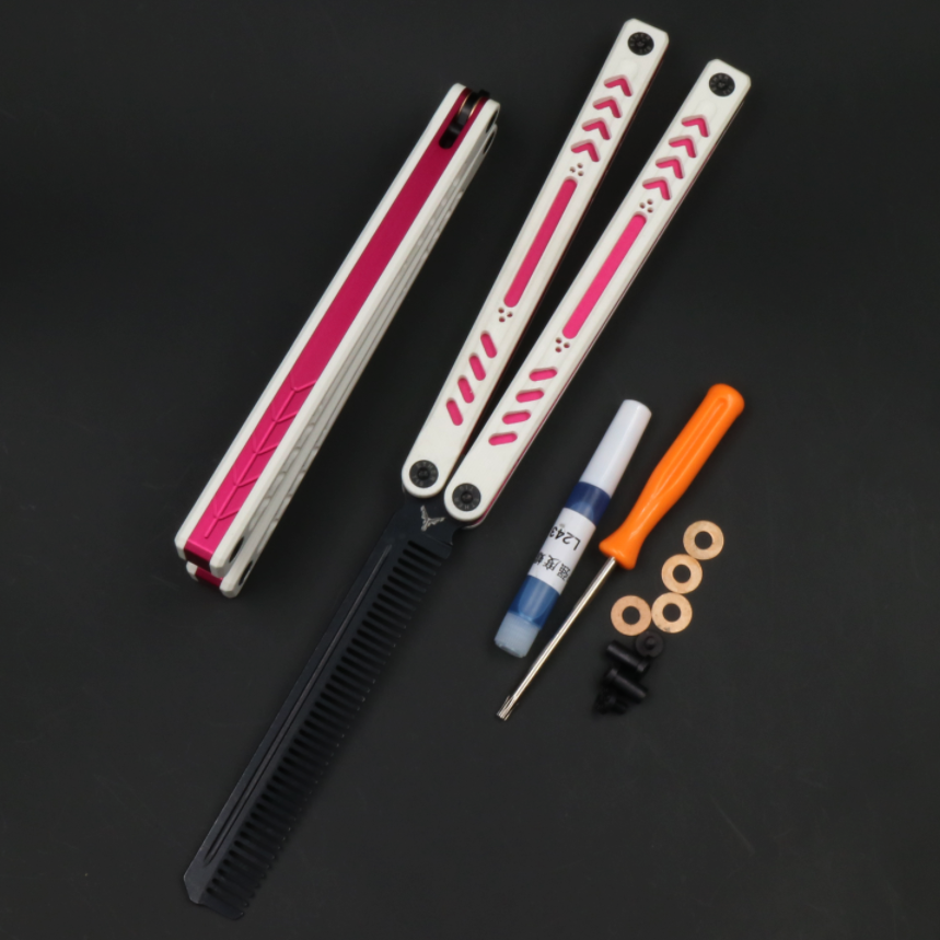 Ethereum G10 Aluminum Handle Butterfly Knife, Bushing Structure CNC Seiko, Throwing Knife Practice Knife Without Cutting Edge