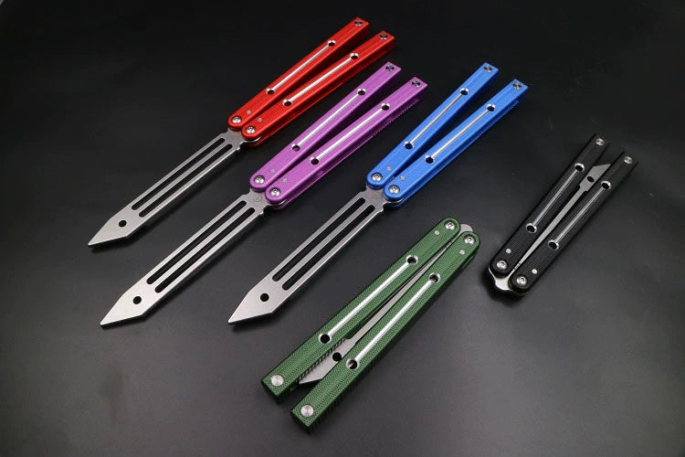Boundless Big Fish v4 anti-skid integrated aluminum alloy handle, shaft sleeve structure, butterfly knife throwing knife practice knife does not cut the edge