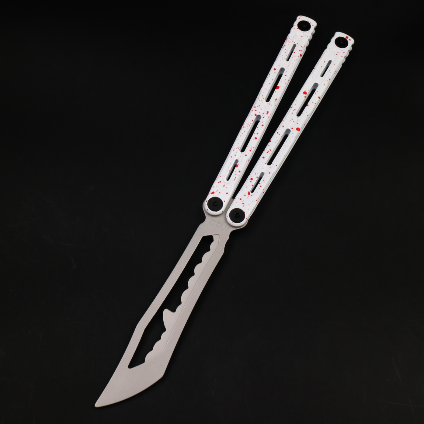 Steel Poseidon Butterfly Knife Fancy Integrated Steel Material Safe No Blade Practice Blade Performance Props