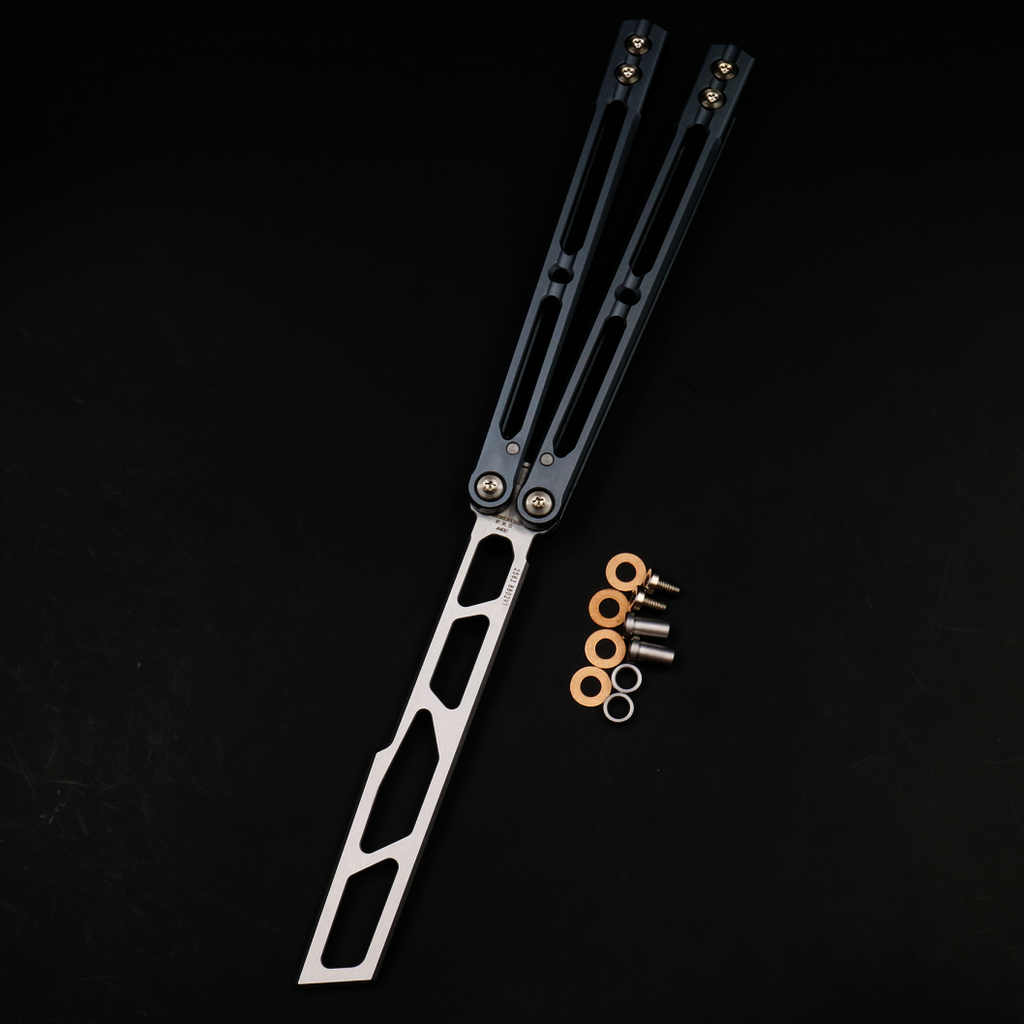 8802v1 Seven Series Aluminum, Unbladed Butterfly Knife, Fancy Beginner Entry, Entertainment Safe Decompression