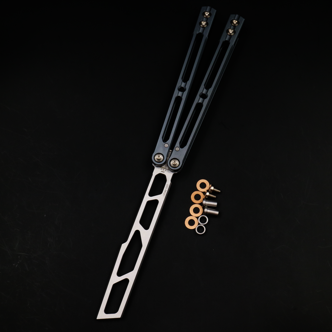 8802v1 Seven Series Aluminum, Unbladed Butterfly Knife, Fancy Beginner Entry, Entertainment Safe Decompression