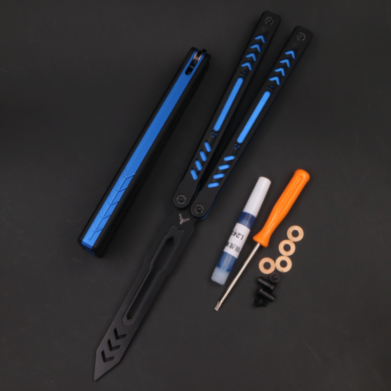 Ethereum G10 Aluminum Handle Butterfly Knife, Bushing Structure CNC Seiko, Throwing Knife Practice Knife Without Cutting Edge