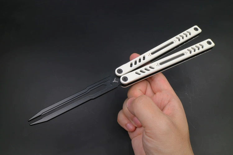 Ethereum G10 Aluminum Handle Butterfly Knife, Bushing Structure CNC Seiko, Throwing Knife Practice Knife Without Cutting Edge