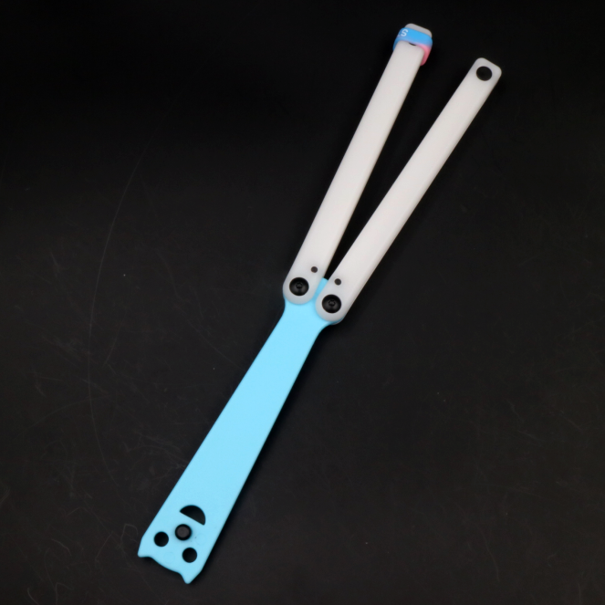 Apocalypse Squid, All Plastic Safety Fancy Butterfly Knife Practice Knife, Luminous, with Counterweight, Unbladed